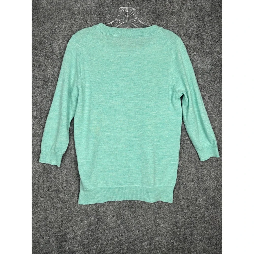 J. Crew Womens Tippi Sweater Small Mint Green 100% Merino Wool Crewneck Coastal
